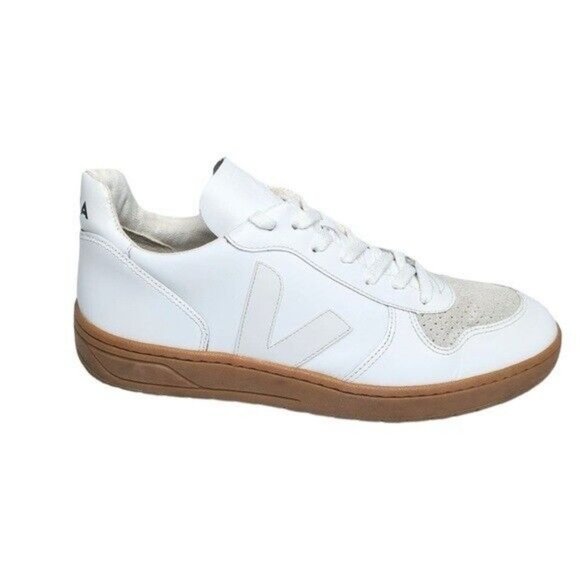 Veja V-10 Natural Gum Sole Leather Sneakers White 11 - Picture 3 of 8